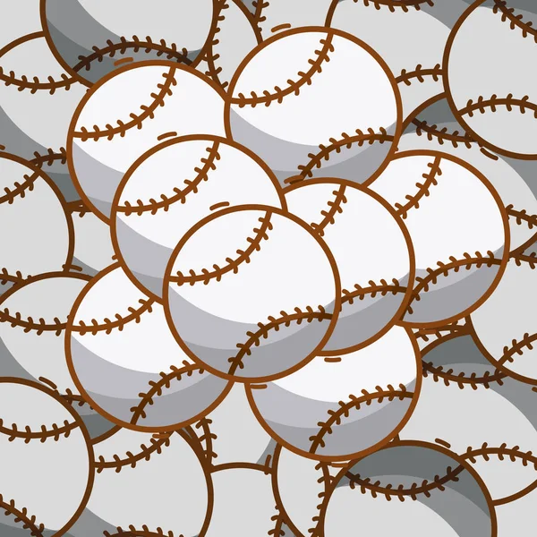 Baseball Sport Balls Pattern Background Vector Illustration Graphic Design — Stock Vector