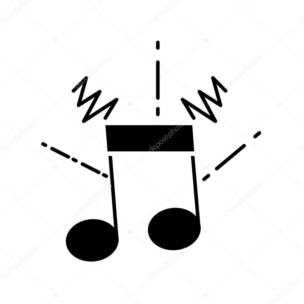 contour musical note sign to rhythm sound vector illustration