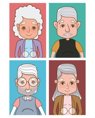 Şirin dedesi karikatürler kare kare resim grafik tasarım vektör