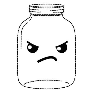 noktalı şekil kızgın mason cam kawaii karikatür vektör çizim