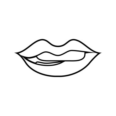 hat ağız ruj ve ısırık alt dudak vektör çizim ile