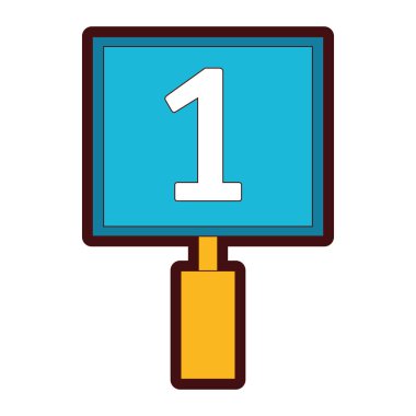 çizgi rengi numaralı amblemi sembol tasarlamak vektör