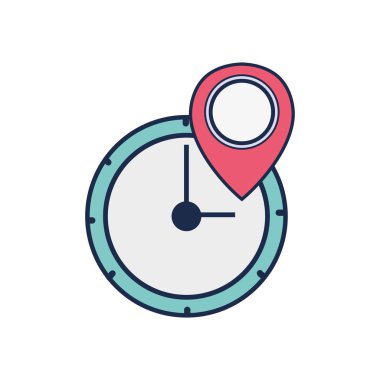 duvar saat tasarımı konumu simge vektör çizim ile