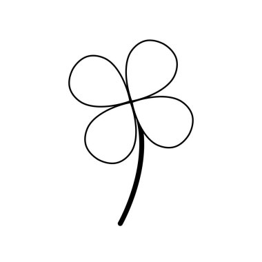 kontur doğal yonca bitki yaprakları tasarım vektör çizim ile