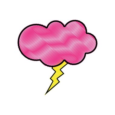 moda bulut gök gürültüsü sanat stil vektör çizim ile rendelenmiş