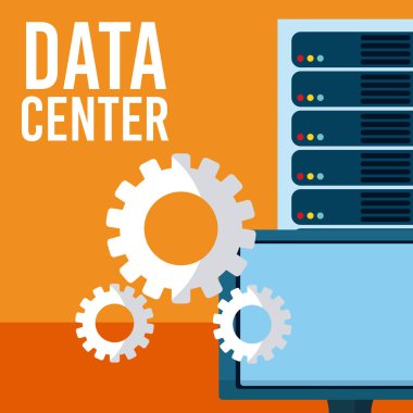 Veri merkezi bilgisayar vektör çizim grafik tasarım