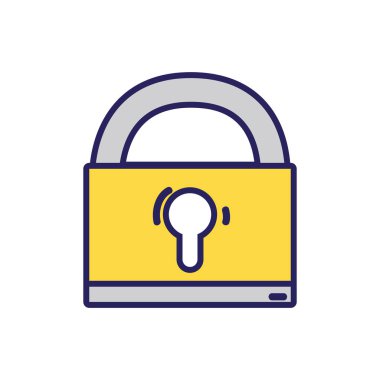 asma kilit güvenlik koruma vektör çizim nesnesi sembole
