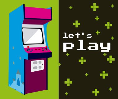 Sağlar renkli vektör illüstrasyon kavramı arcade oyun