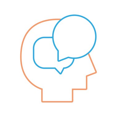 satır siluet vektör çizim içinde sohbet kabarcıklar adamla