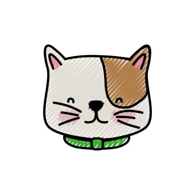 Hayvan evde beslenen hayvan ve yavru tema izole tasarım vektör çizim karikatür kedi