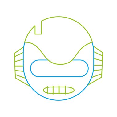 kulakları ve ağız vektör çizim ile renkli teknoloji robot baş