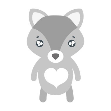 renkli ihale fox sevimli vahşi hayvan vektör çizim