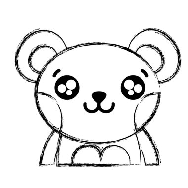 mutlu ayı sevimli vahşi hayvan vektör çizim şekil