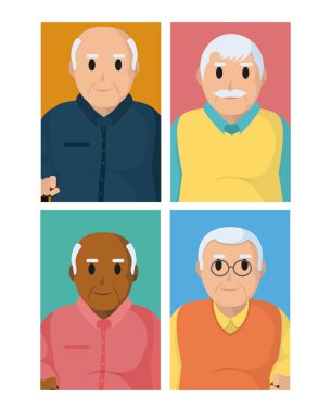 Dedesi karikatürler renkli kareler üzerinde resimde grafik tasarım vektör