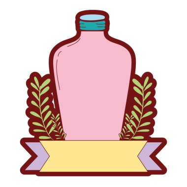 renk uzun mason kavanoza şube ve şerit vektör çizim ile satır