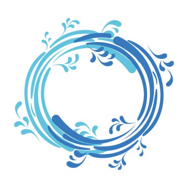 dekoratif etiket dalga sıçramalarına şekli vektör çizim ile