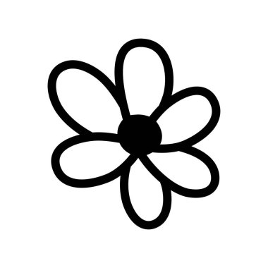 şirin yaprakları tasarım vektör çizim ile kontur güzel çiçek