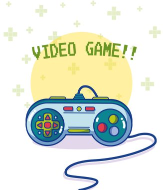 Video oyunu retro gamepad vektör çizim grafik tasarım