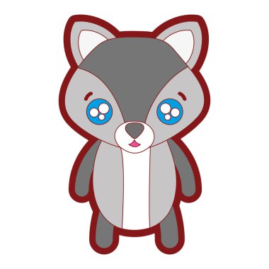 çizgi renk sürpriz fox sevimli vahşi hayvan vektör çizim
