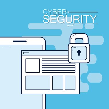 Güvenli tarayıcı vektör çizim grafik tasarım ile Smartphone