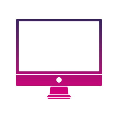 siluet elektronik bilgisayar ekran teknolojisi simge vektör çizim