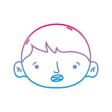 Avatar çocuk kafa saç modeli tasarım vektör çizim ile satır