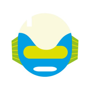 kulakları ve ağız vektör çizim ile renkli teknoloji robot baş