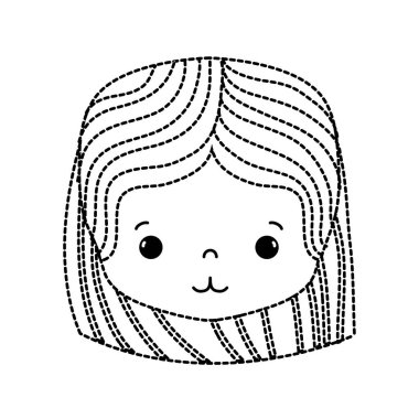 noktalı şekli kız kafasına saç modeli ve ihale yüz vektör çizim