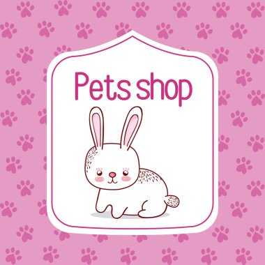 Evde beslenen hayvan dükkan karikatür vektör çizim grafik tasarım