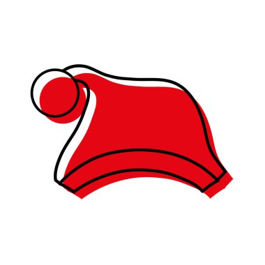 neşeli Noel şapka dekorasyon tasarım vektör çizim