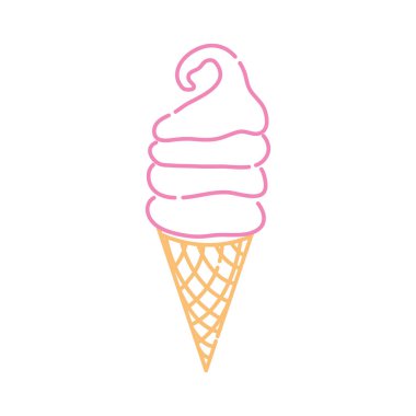 renkli tatlı dondurma kornet vektör çizim