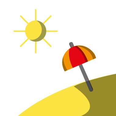 ada güneş hava ve şemsiye açık vektör çizim ile