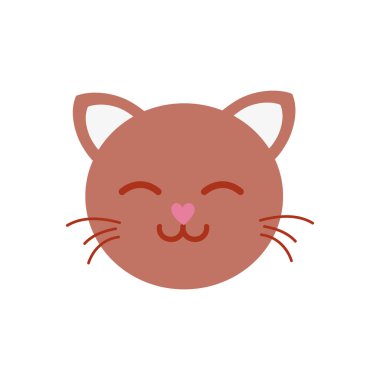 renkli uyuyan kedi baş sevimli hayvan vektör çizim