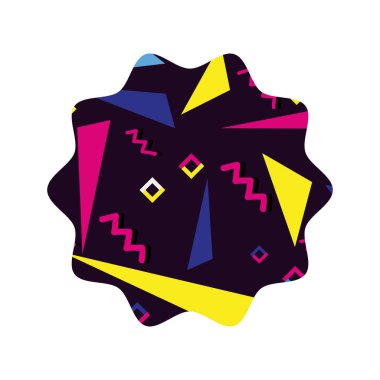 Memphis tarzı arka plan vektör çizim ile yıldız