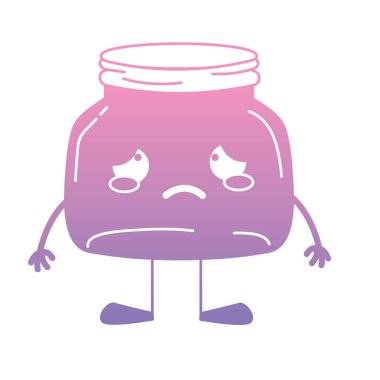 Mason cam kawaii kollar ve bacaklar vektör illusration ile ağlayarak renk siluet