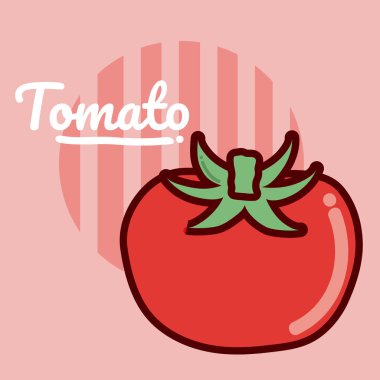 Domates sebze karikatür renkli arka plan vektör çizim grafik tasarım