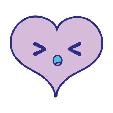 tam renkli kalp tutku kawaii karakter vektör çizim uyku