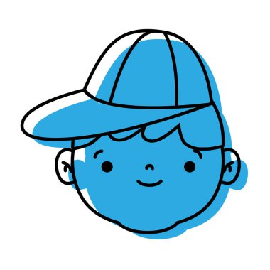 Avatar çocuk kafa saç modeli tasarımı ile illüstrasyon vektör