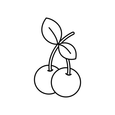 satır delicous ve taze kiraz meyve yaprakları vektör çizim ile