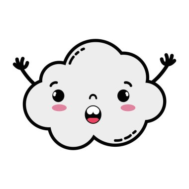 sürpriz ve sevimli bulut kawaii hava silah vektör çizim ile