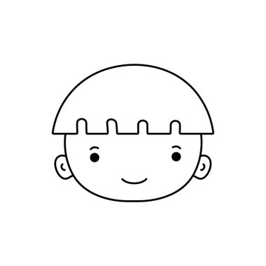satır avatar çocuk yüz saç modeli vektör çizim ile