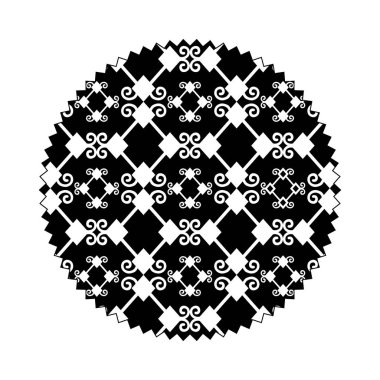 siluet daire grafik sorunsuz dekorasyon arka plan desen vektör çizim ile