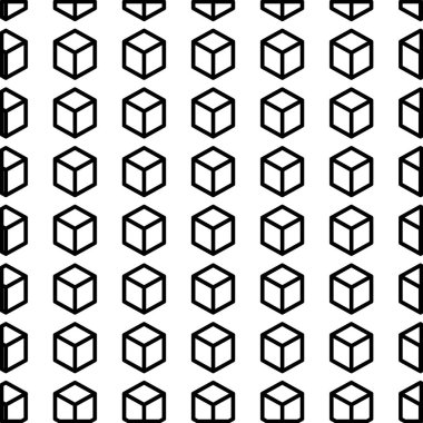 Geometrik ve soyut tema izole tasarım vektör çizim şeklini küp