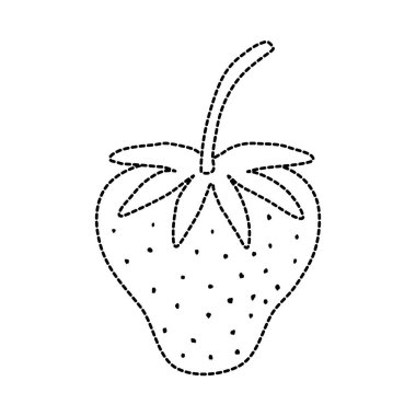 noktalı şekil lezzetli çilek taze ve organik meyve vektör çizim