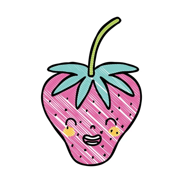 おろしのかわいい Starwberry 可愛い笑顔フルーツ ベクトル図 — ストックベクタ