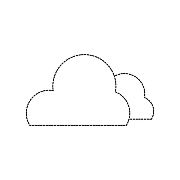 Punktierte Form Niedliche Natürliche Wolken Wetter Himmel Vektor Illustration — Stockvektor