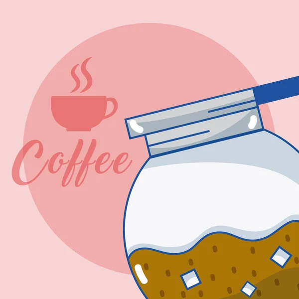 Projeto Gráfico Ilustração Vetor Chaleira Café — Vetor de Stock