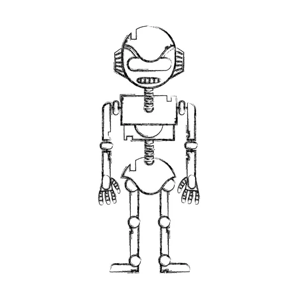 Figurentechnologie Roboter Mit Roboter Körper Design Vektor Illustration — Stockvektor