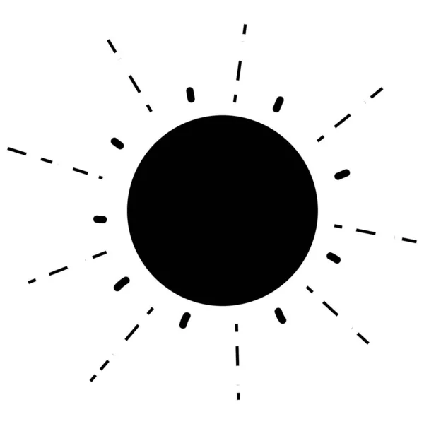Ilustracja Wektorowa Sylwetka Naturalnego Słońca Promieniem Pogoda — Wektor stockowy