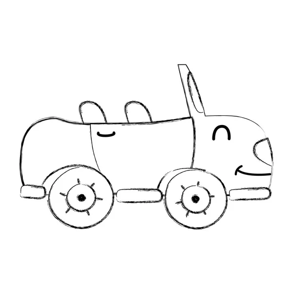 Гранж Kawaii Улыбка Спортивный Автомобиль Транспортный Вектор Иллюстрация — стоковый вектор